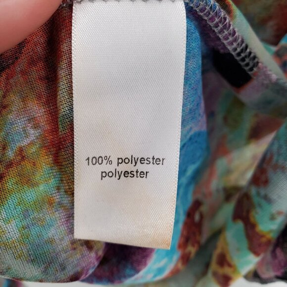 Maurices Womens Colorful Open Front Sheer Top Size 1 (16-18) Short Sleeve Casual - Picture 9 of 13